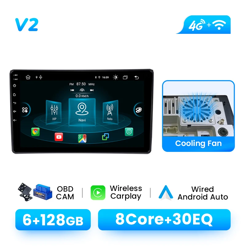 Draadloze Carplay Android 14 Autoradio Speler Voor Audi A4 B6 2000-2009 9 "IPS GPS 8 Core DSP navigatie Bose Multimedia Geen 2 Din