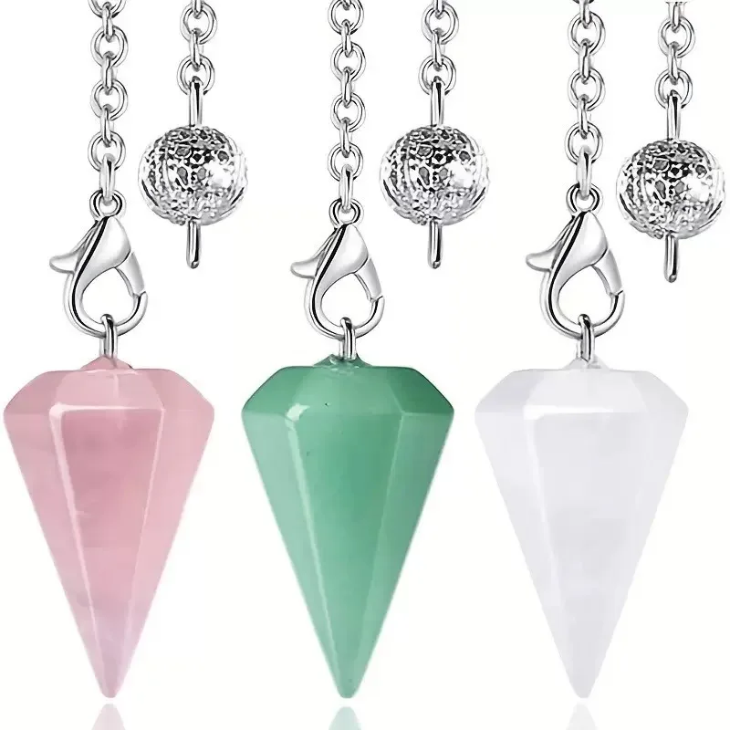 Natural Stone Pendulum Pendant for Dowsing & Healing