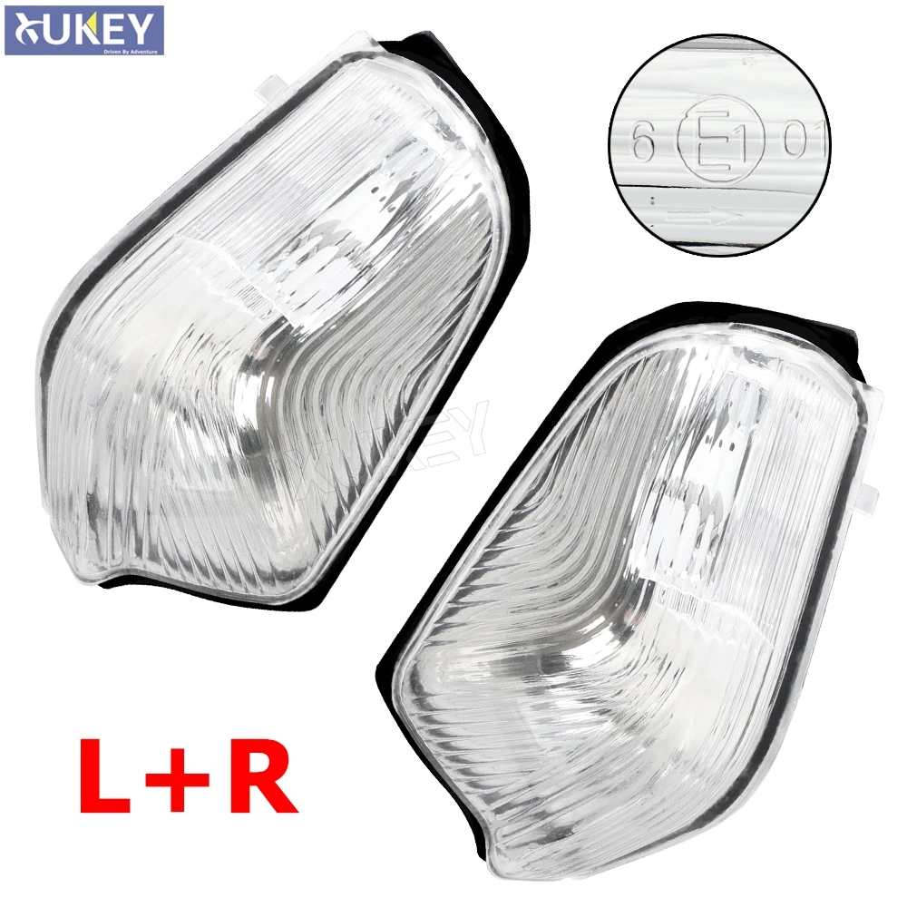 

2pcs Left + Right Side Door Mirror Wing Indicator Lens Cover For Mercedes Sprinter W906 VW Crafter 2006-2017 Onward Clear E-Mark