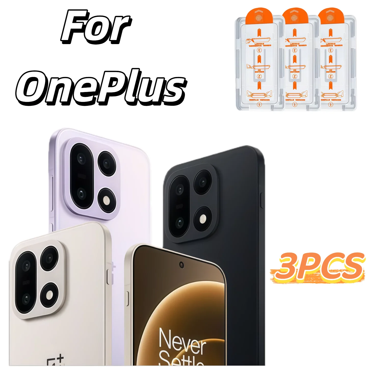 

3Pcs For OnePlus 1+ 9 9T 8 8T 7 6 Screen Protector Tempered Glass Dust-Free Series Mobile Phones Anti-Scratch Clear Protection