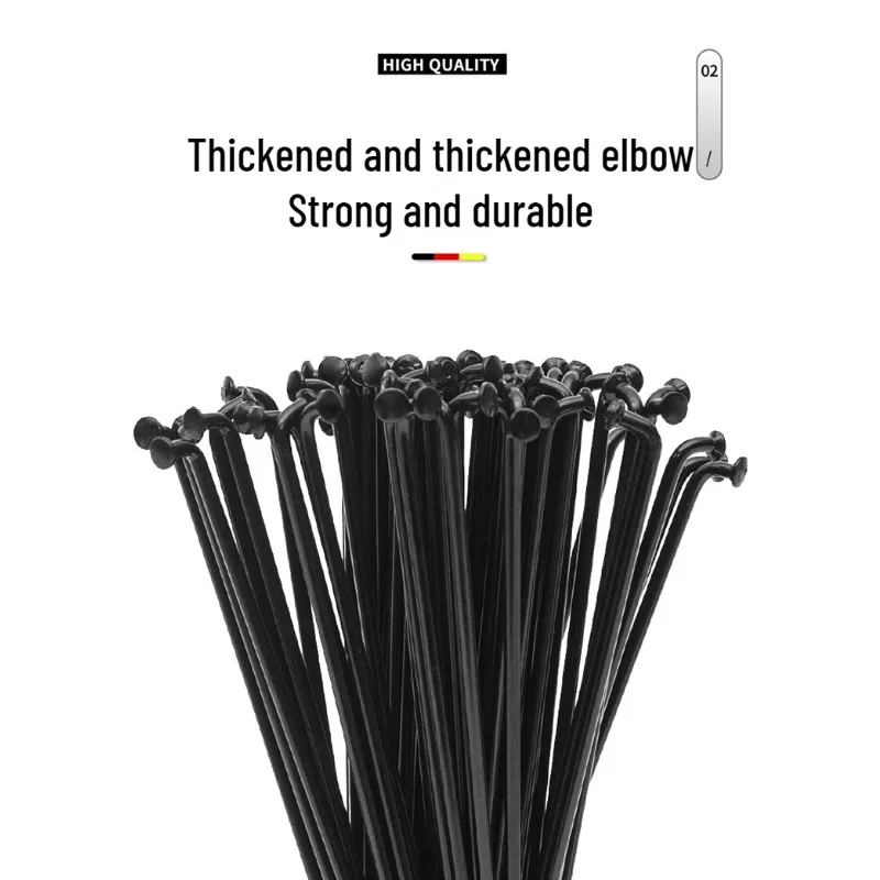 10PCS Spokes Bicycle Spokes Steel Wire Bar Mountain Bike Road Bike Bar Stroller Folding Car Steel Black Bicycle Accessories