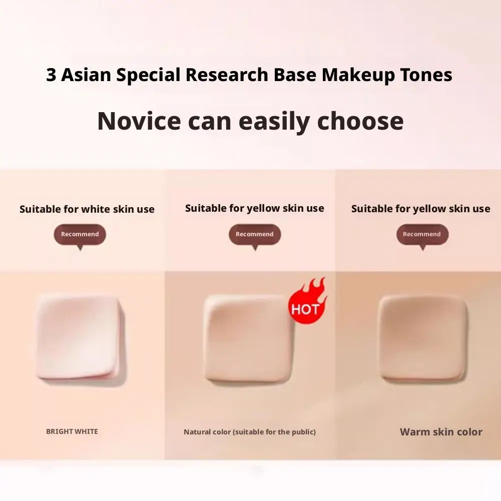 بودرة أساس نسائية غير قابلة للالتصاق، كونسيلر مرطب وشفاف خفيف مع فرشاة، يدوم طويلاً، تفتيح البشرة