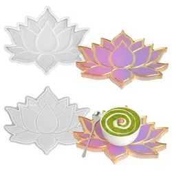 Lotus Tray Silicone Mold for Resin Tea Plate Coaster Diy Epoxy Uv Resin Molds for Home Craft Making Gypsum Cup Cushion Mold