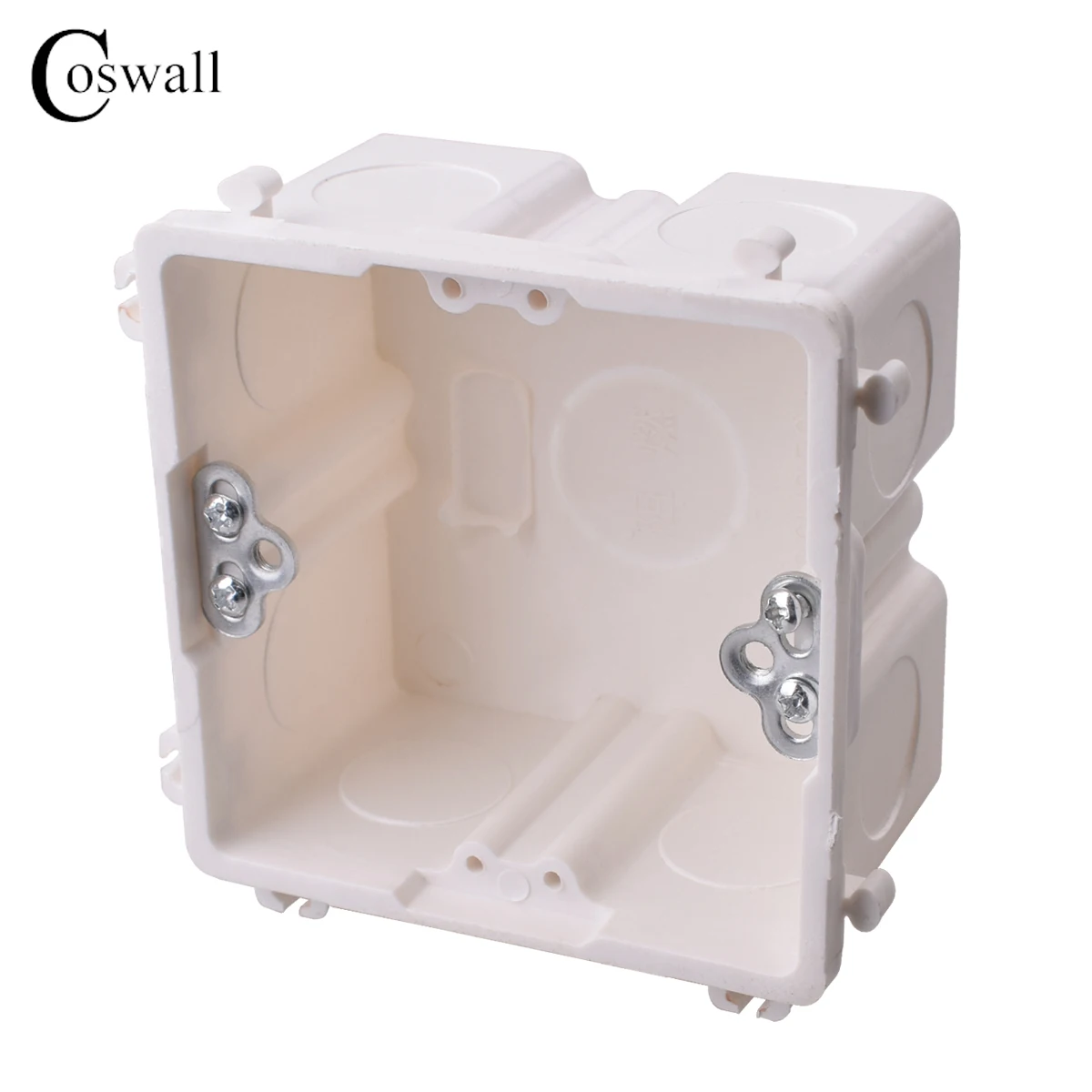 Coswall Adjustable Vertically / Horizontally Installation Internal Mounting Box 83mm*83mm*48mm For 86 Type Switch And Socket