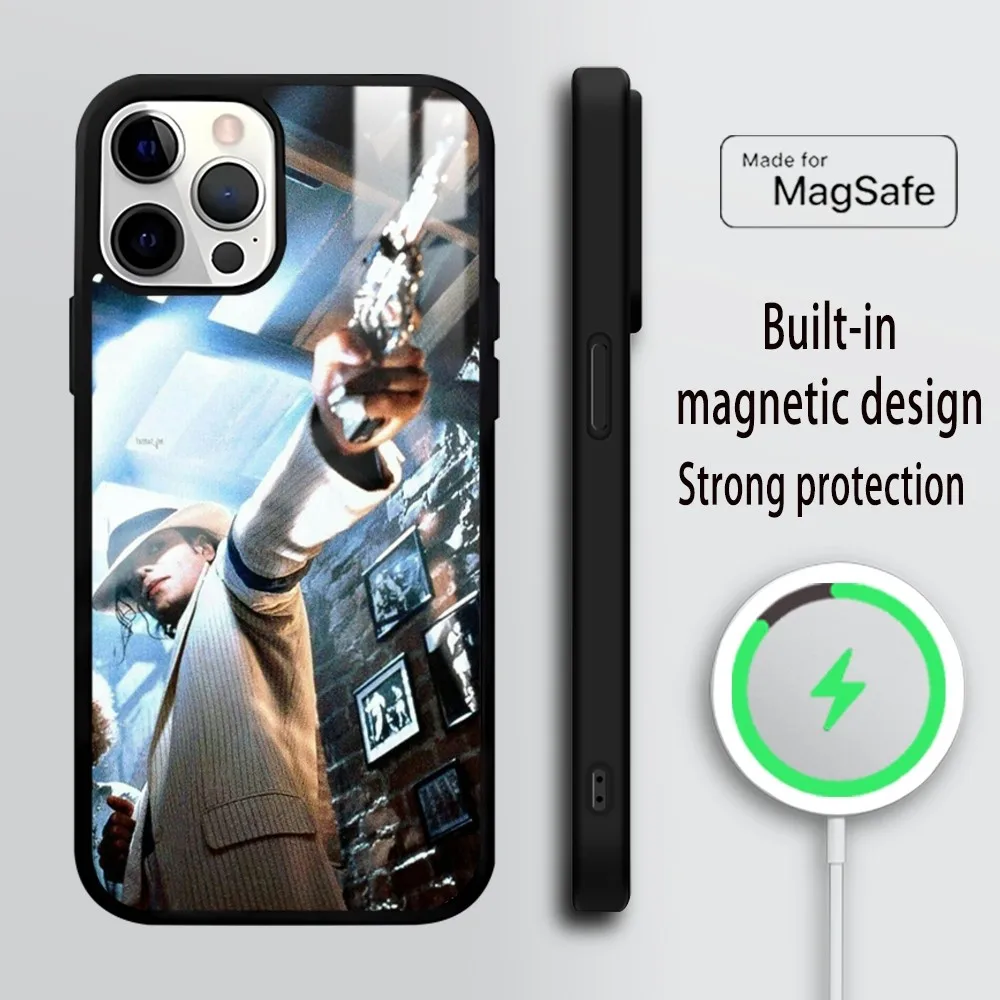 American Singer M-Michael J-JacksonES Phone Case For iPhone 16 15 14 13 12 11 Pro Max Plus Mini Mirror Wireless magnetic case