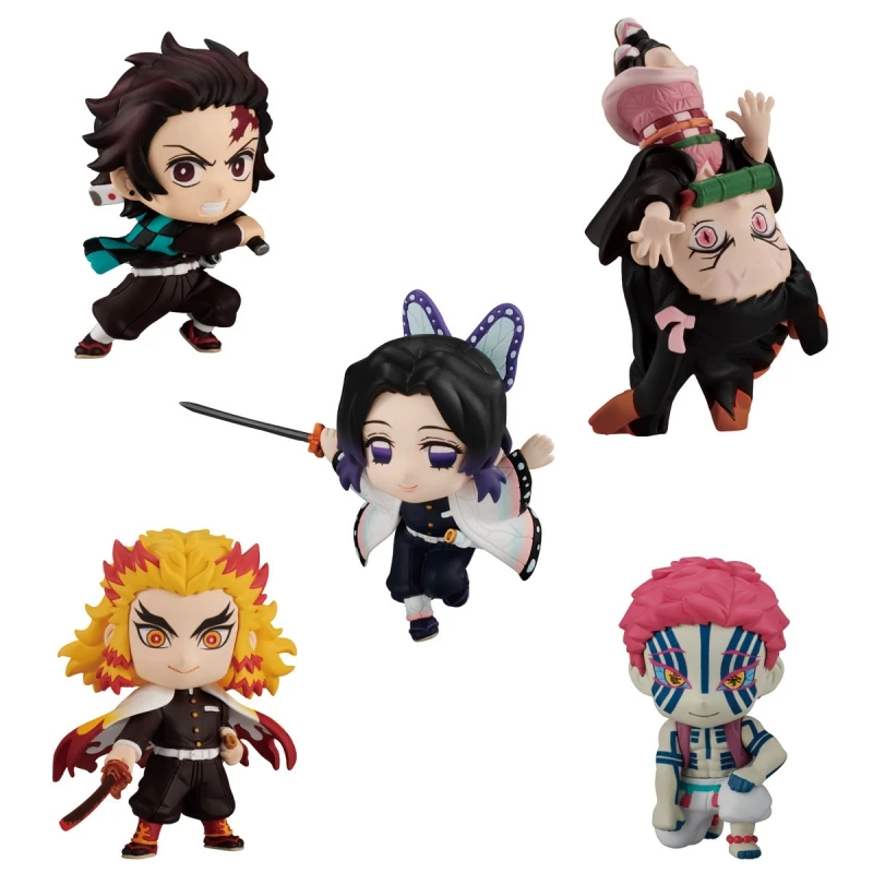 

Bandai Original 5Pcs ADVERGE MOTION 3 Akaza Action Figure Demon Slayer Anime Toys For Kids Gift Collectible Model Ornaments