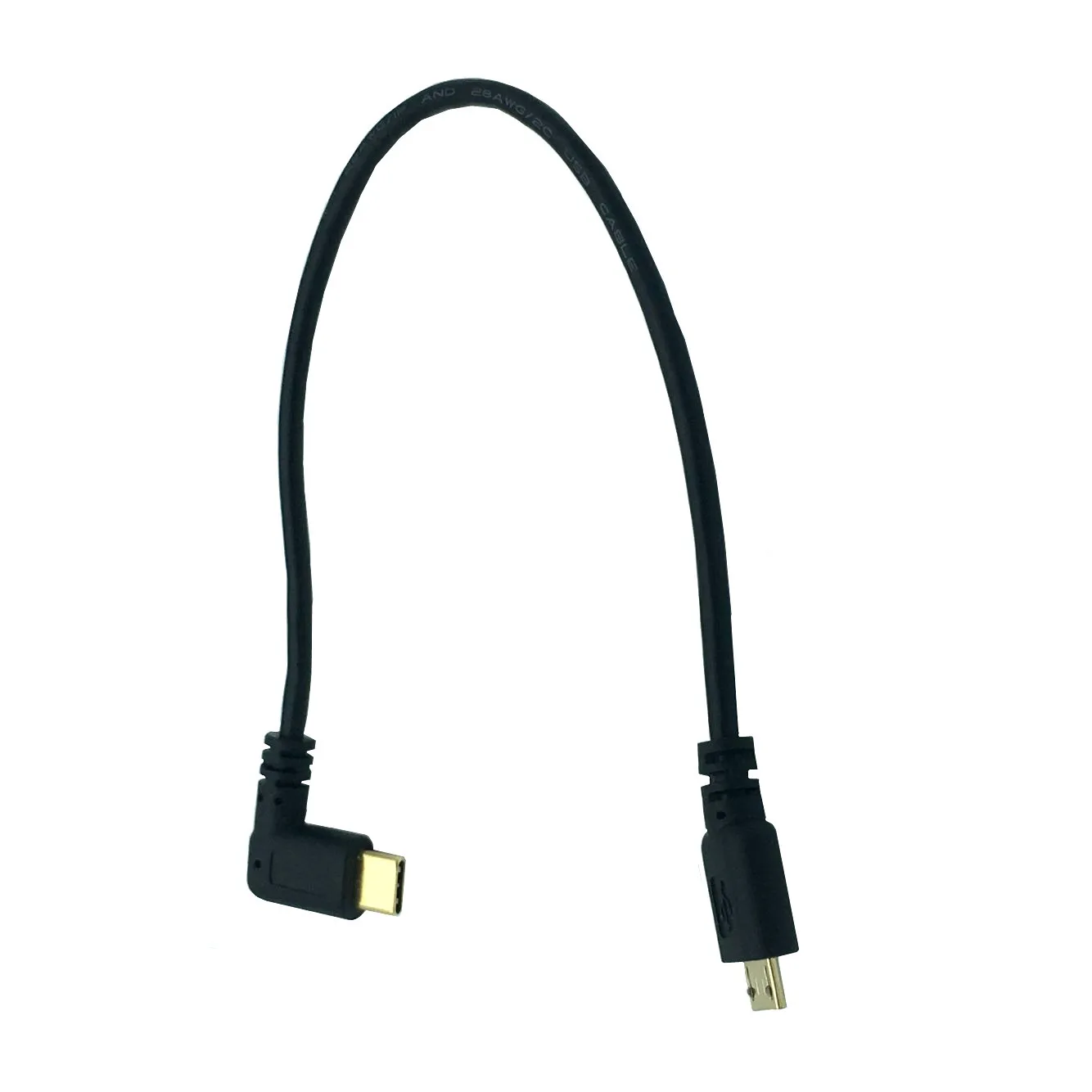 Позолоченный локоть USB 3.1 Type-C «папа» к Micro USB 2.0 «папа» Кабель для зарядки и синхронизации данных 0,25 м/25 см Шнур питания для электроники