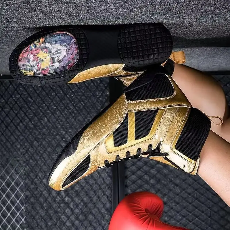 2026 New Luxury Wrestling Shoes for Men Anti-Slip Gym Training Shoe Unisex Men Fighting Shoes Mid-Top Boxing Sneakers for Man