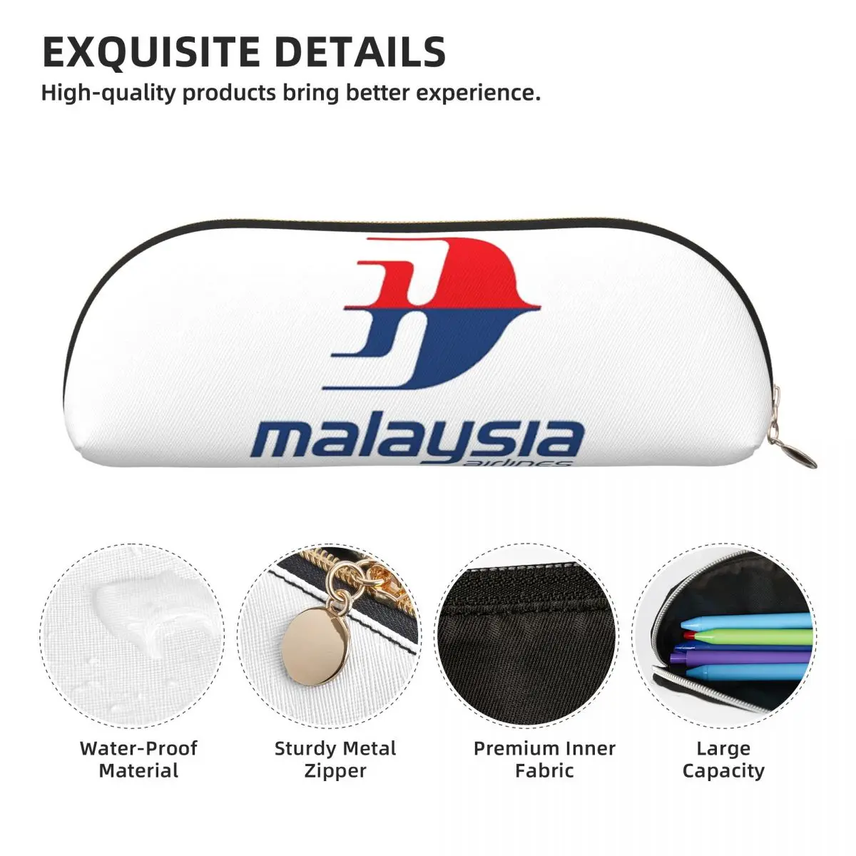 Estuche para lápices Malaysia Airlines, estuche para lápices, suministros de papelería, caja grande para bolígrafos, bolsa para lápices para la escuela de niños