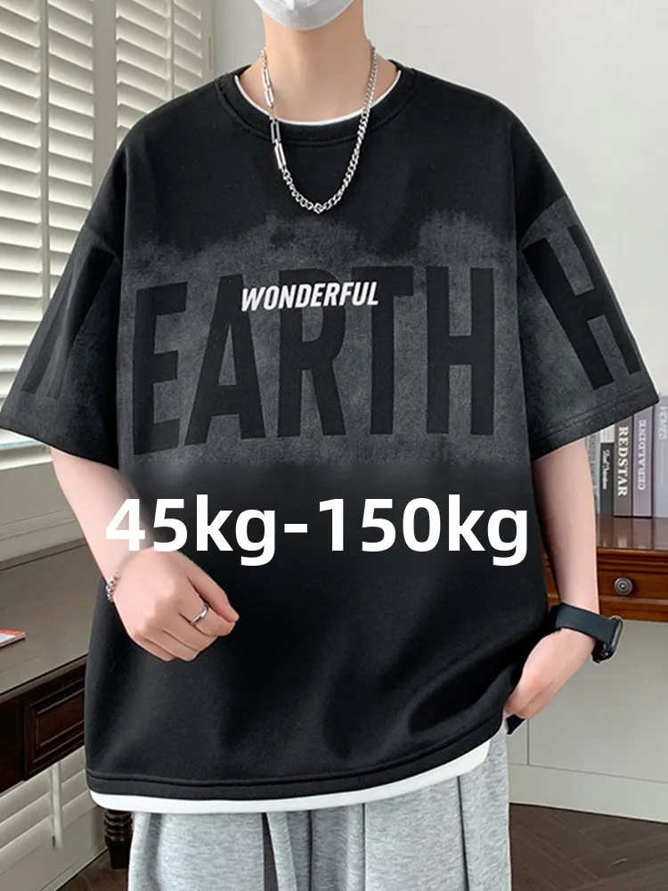 

Loose Fit plus Size Men's ort Sve T-irt Faionable Summer Casual Print Polyester Comfortable Breathable Tee