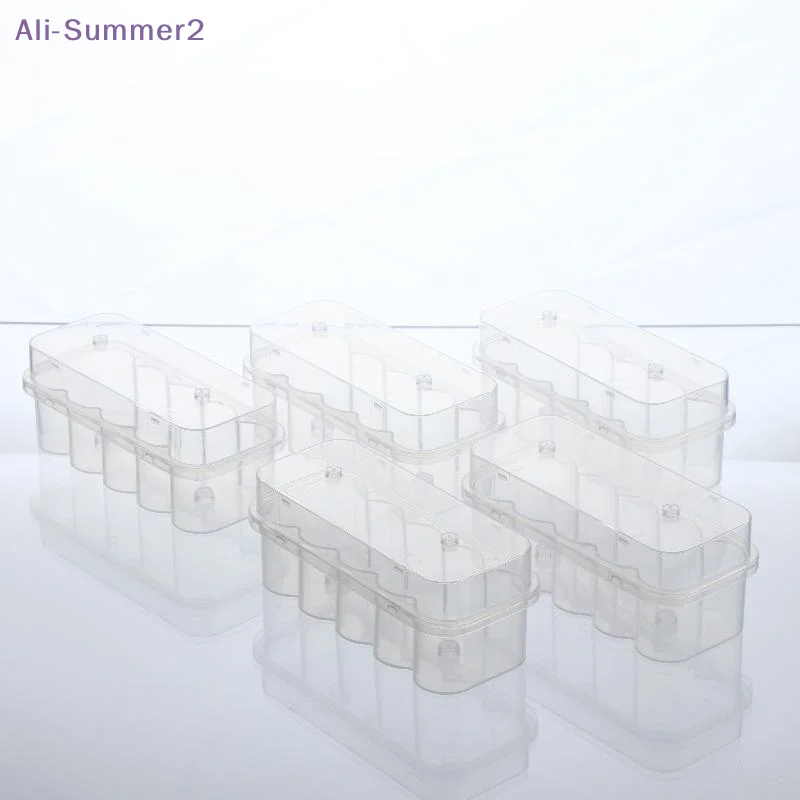 

{Summer2} 3/5/7/10mL 10-Slot Vial Storage Case Plastic Clear Microtube Storage Box Stackable Freezer Tube Box Diabetic Supplies