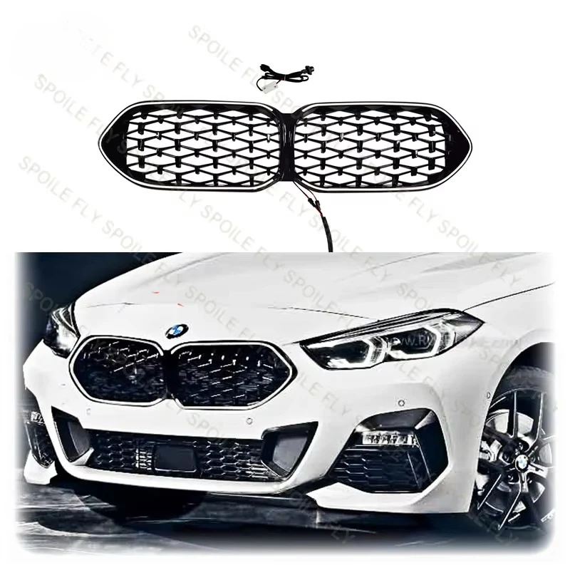

Gran Coupe Diamond Style Front Kidney LED Light Grille Kits luminous Racing Lamp Grills By ABS 2020 To Up For BMW 2 Series F44