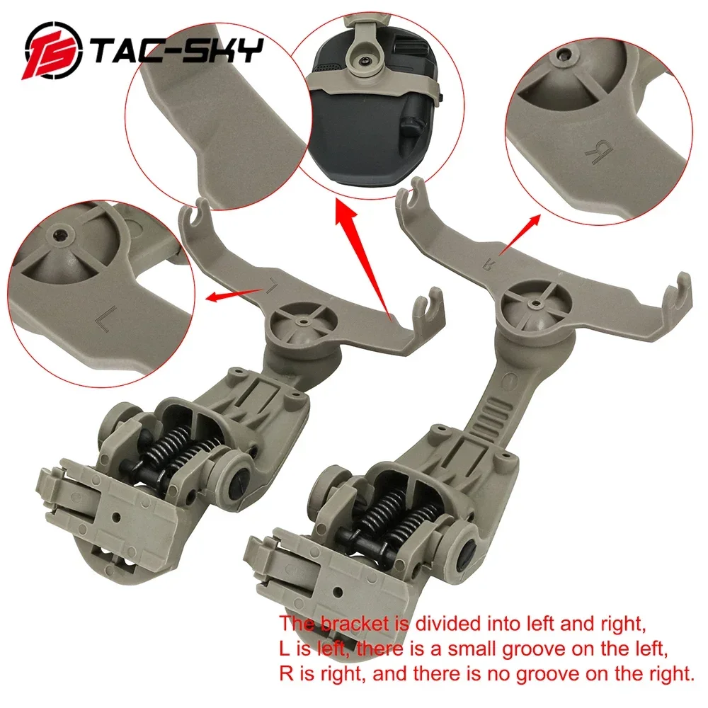 TAC-SKY Tactical ARC OPS-CORED Helmet Rail Adapter New Bracket for Walker Razor Electronic Shooting Hearing Protection Headset