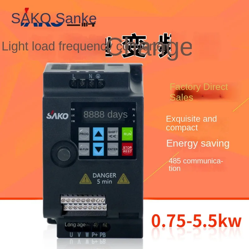 

0.75/1.5/2.2/4/5.5KW single-phase 220V three-phase 380V light load small motor frequency converter