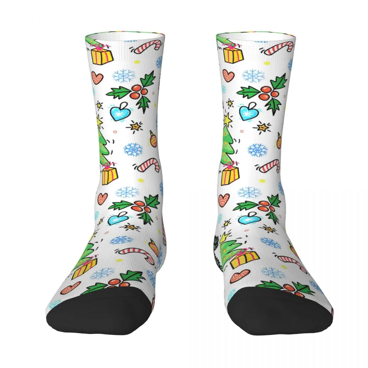 

Christmas Cute Snowman Candy Socks Harajuku Stockings Men Soft Outdoor Sports Socks Spring Printed Non Skid Socks