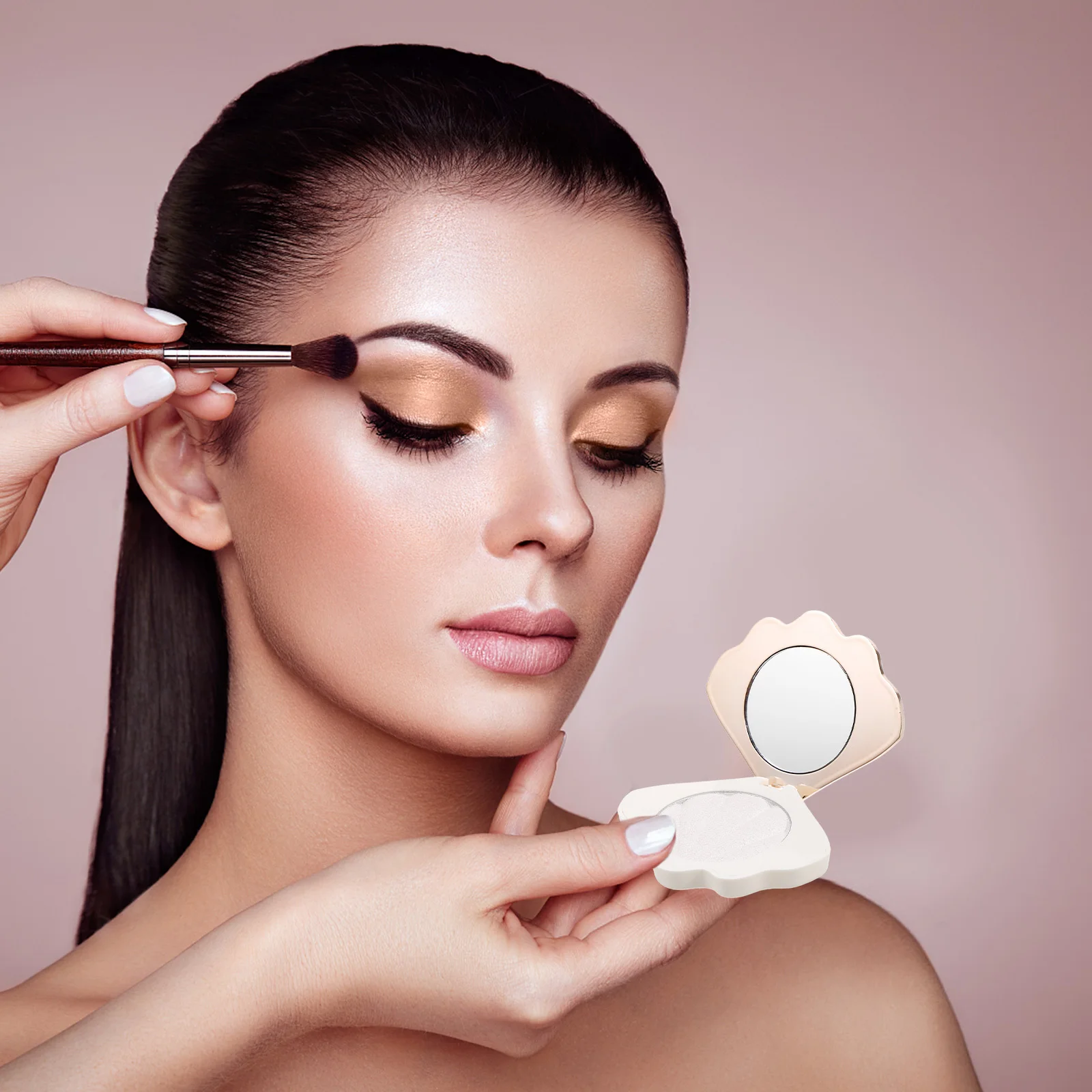 

Facial Makeup Powder Highlighter Non-Stain Lasting Effect Portable Design Suitable for Daily Use Beauty Supply