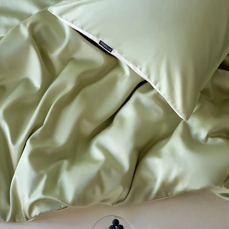 A級テンセル綿4点寝具セット、無地ダブルスリープ、綿シーツ