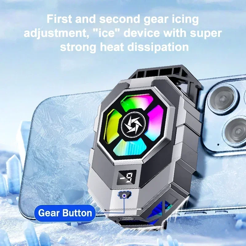 SL21 Mobile Phone Cooler Semiconductor Fast Cooling Fan Radiator for IOS Android Back Clip Freeze Digital Display Cool Heat Sink