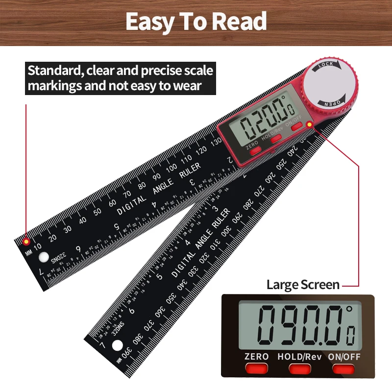 

Goniometer Electronic Digital Angle Finder Protractor with 7inch/200mm Measuring Tool Meter Angle Finder 360