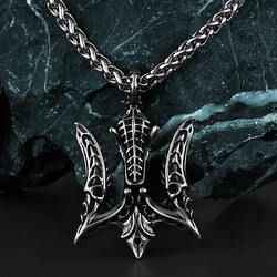 Retro High Quality Alien Poseidon Trident Pendant Men's Fashion 316L Stainless Steel Pendant Necklace Gift Jewelry Wholesale
