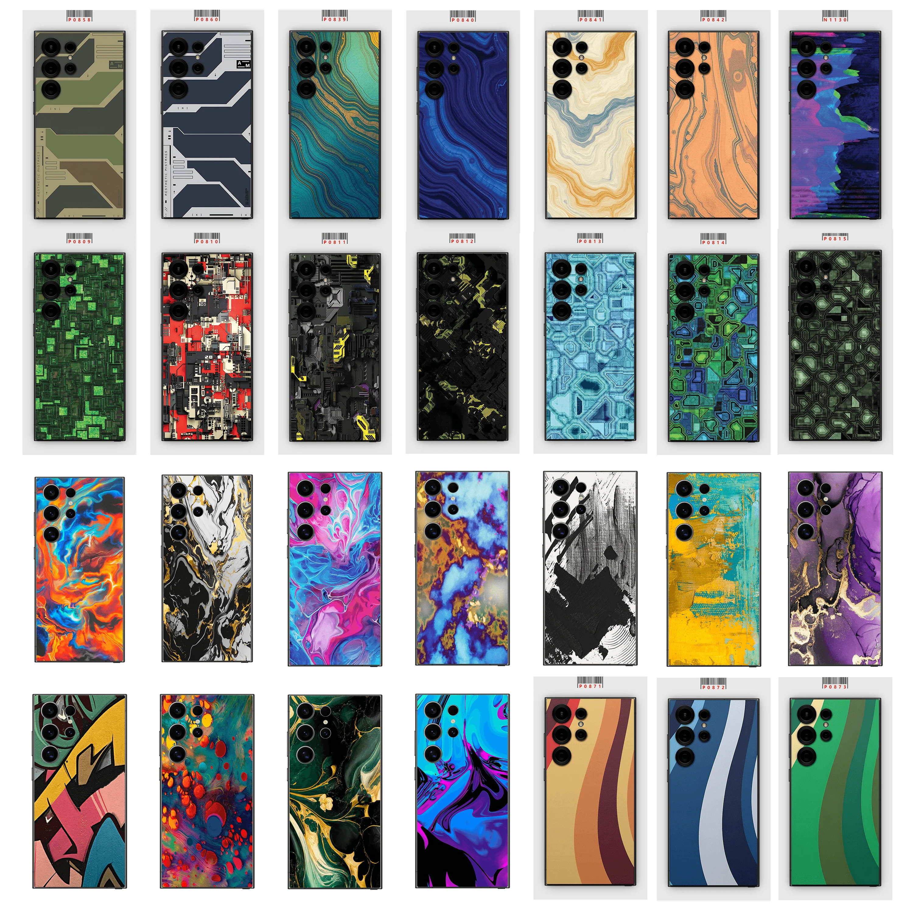 

Oscar Skins Grain Film Wrap Phone Back Sticker For SAMSUNG Galaxy S26 S25 S24 Ultra S23 Plus S22 Ultra S22 Film