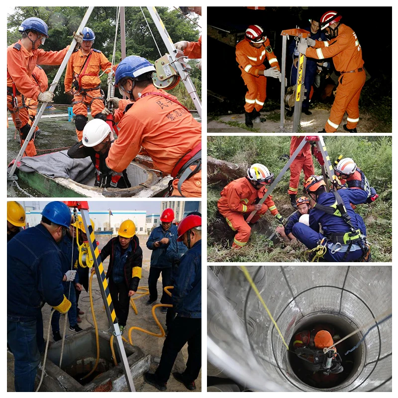 Retractable Winch Aluminum Tripod for Fall Protection for Fire Fighting & Rescue Lifting