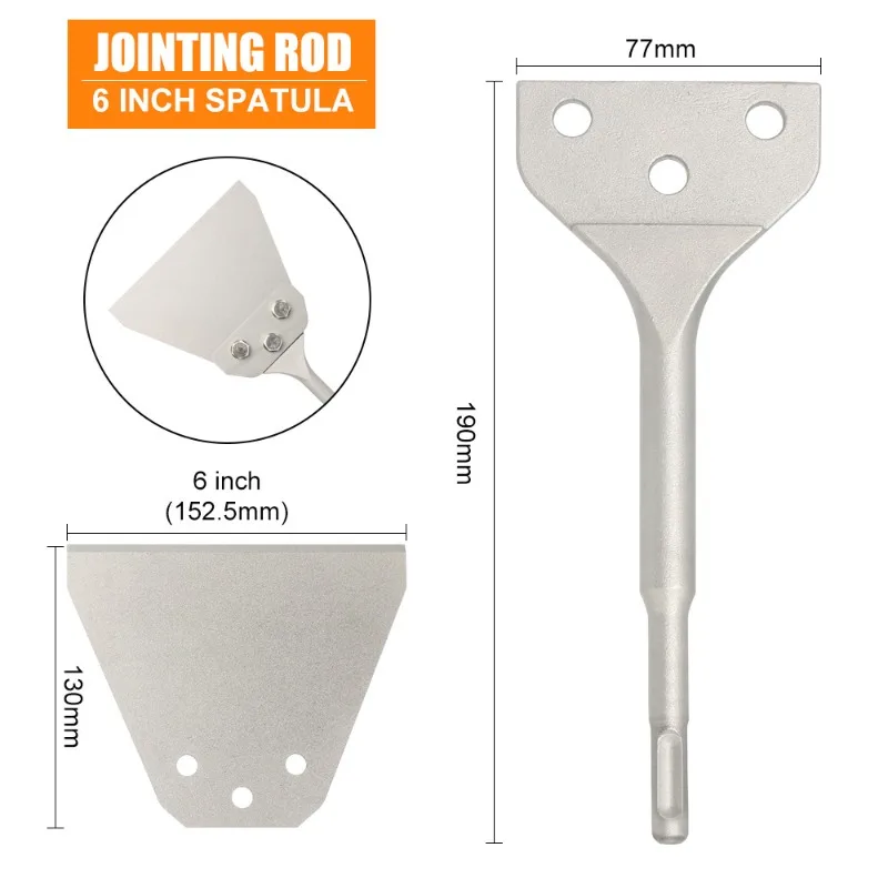 6 Inch SDS Thin Floor Scraper Chisel Bit 2 Groove for Electric Hammer Removal Tool