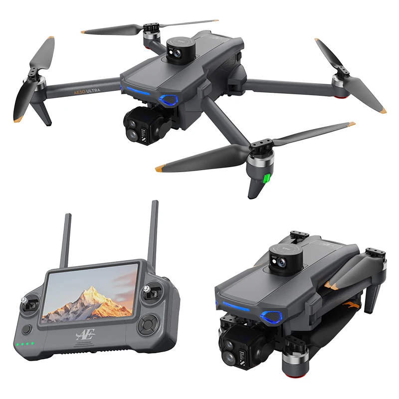 Picture 4: New AE30 Screen Control Drone 3-Axis Brushless Enhanced Pan Tilt+EIS Electronic Stable HD Camera Laser Obstacle Avoidance Dron