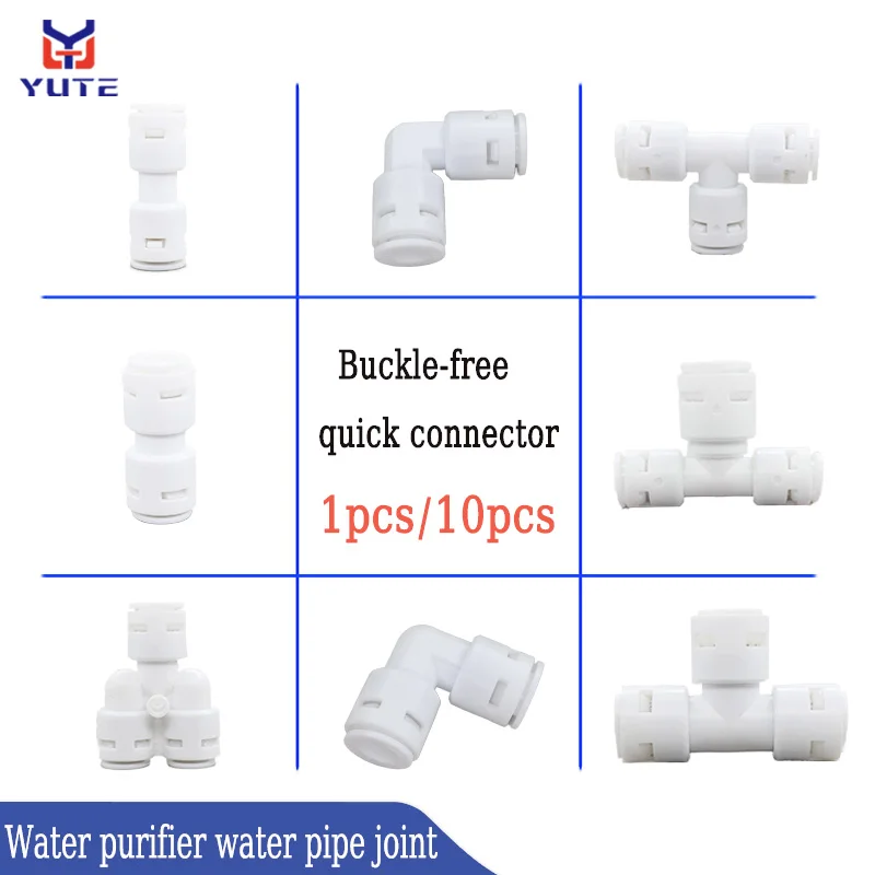 

1/10PCS Reverse Osmosis Water Filter parts tee joint water purifier quick connector POM PE water pipe accessories RO 1/4 "3/8"