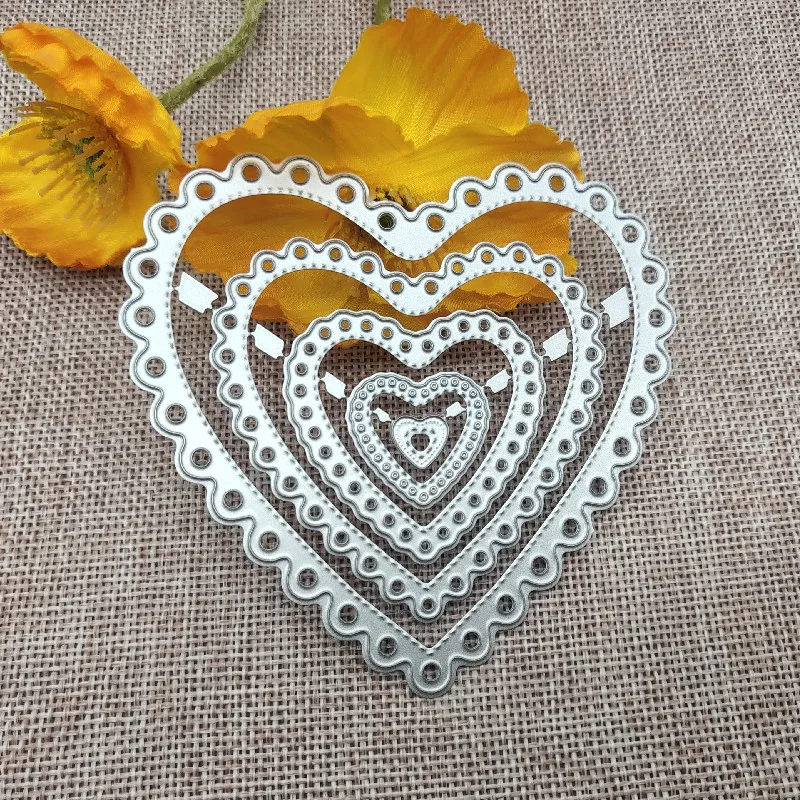 Heart-shaped Frames background Metal Cutting Dies Stencils For DIY Scrapbooking Decorative Embossing Handcraft Template