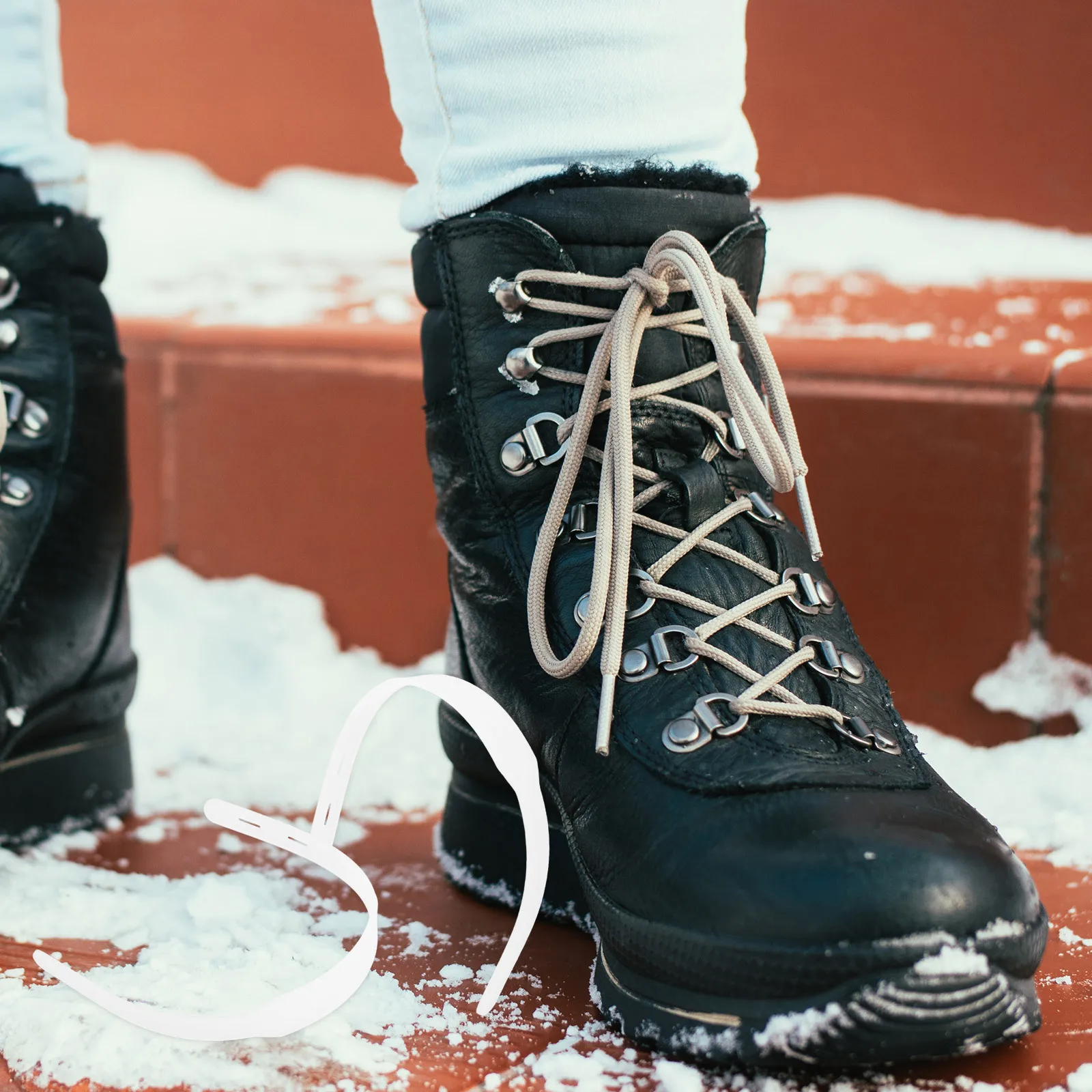 4 قطعة شريط مرن سيليكون 9.7 بوصة لأحذية الثلوج لا التعادل بسط أربطة الحذاء استبدال للأحذية الرياضية في الهواء الطلق الشتاء #6