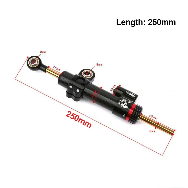 250mm 342mm Motorrad Carbon Directional Lenkungsdämpfer Für Yamaha Kawasaki Honda Suzuki KTM Universal Stabilisator Einstellbar – Detail 1