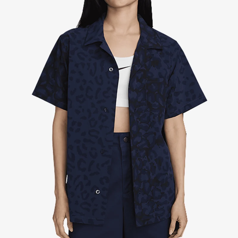 

Nike Official Genuine 2024 New Men's and Women's Loose Fit Casual Turn-Down Collar Shirt FN2596-410