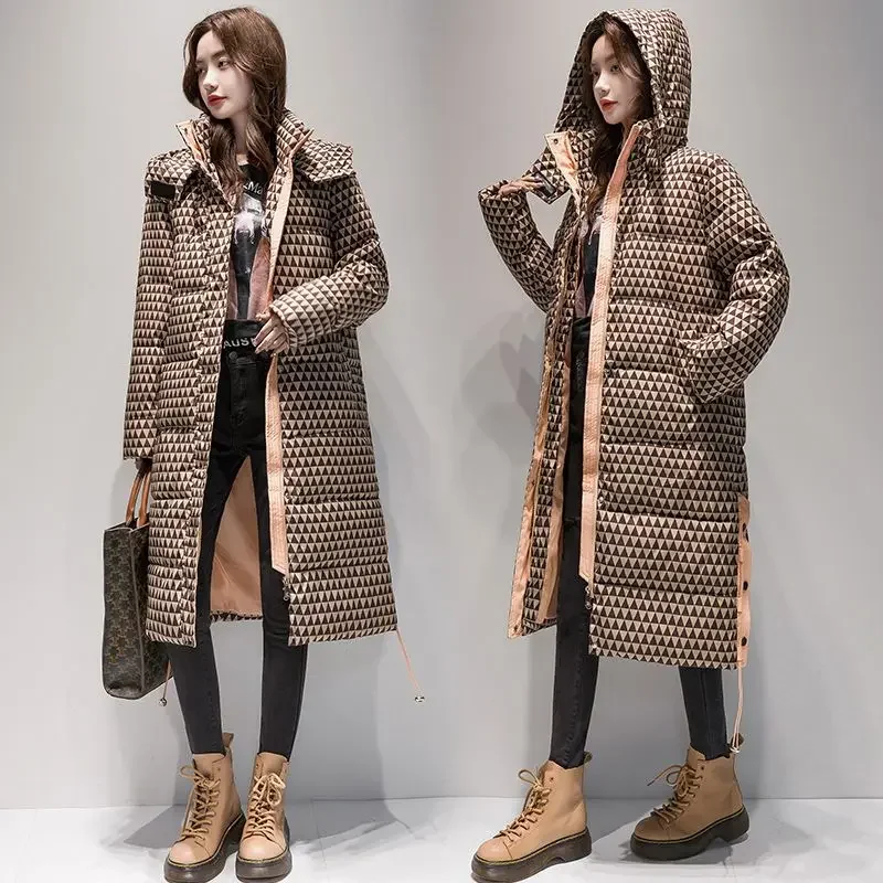 New Winter Coats for Women Parkas Jackets Long Hooded Cotton Padded Jacket Oversize Korean Fashion Free Shipping Warm Thickening