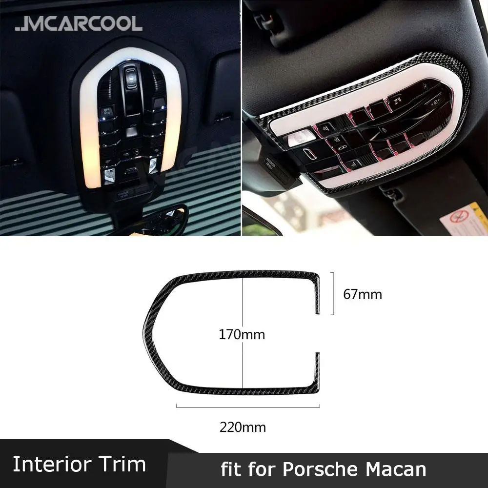 

Car Roof Reading Light Lamp Carbon Fiber Trim Frame Cover Sticker for Porsche Macan 2015-2018 Interior Accessories