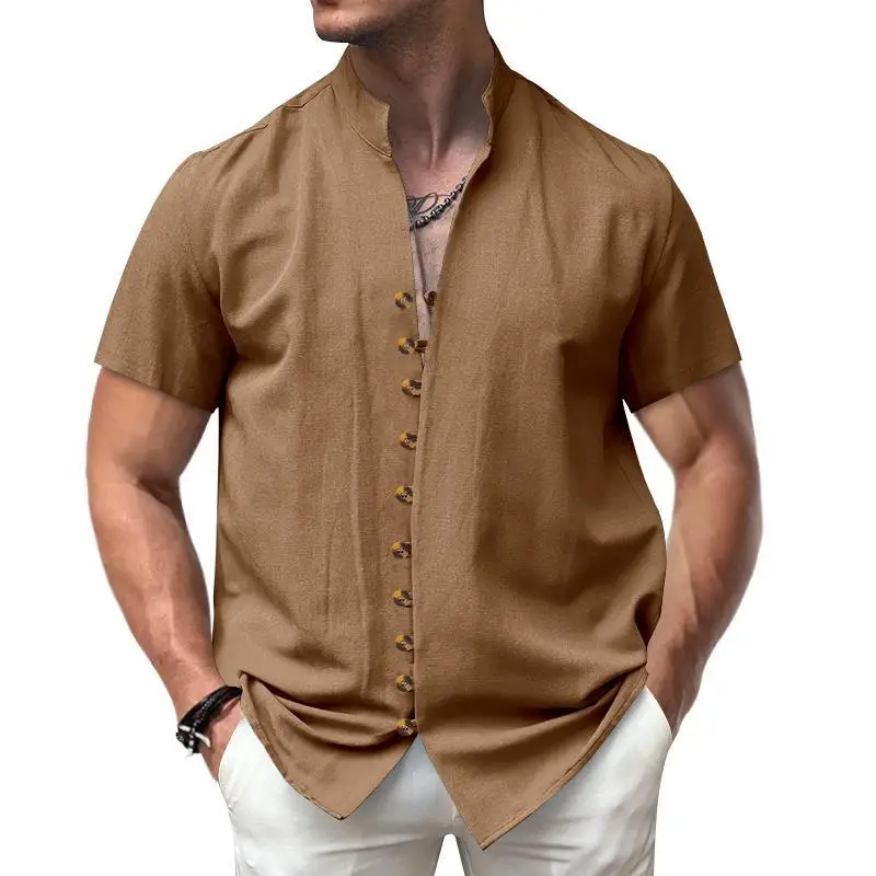 

Retro Button Collar Shirt F 26464 Cross-Border Short Sleeve Women's Shirt Non-Shrinking Easy Care Spring Fashion 2026