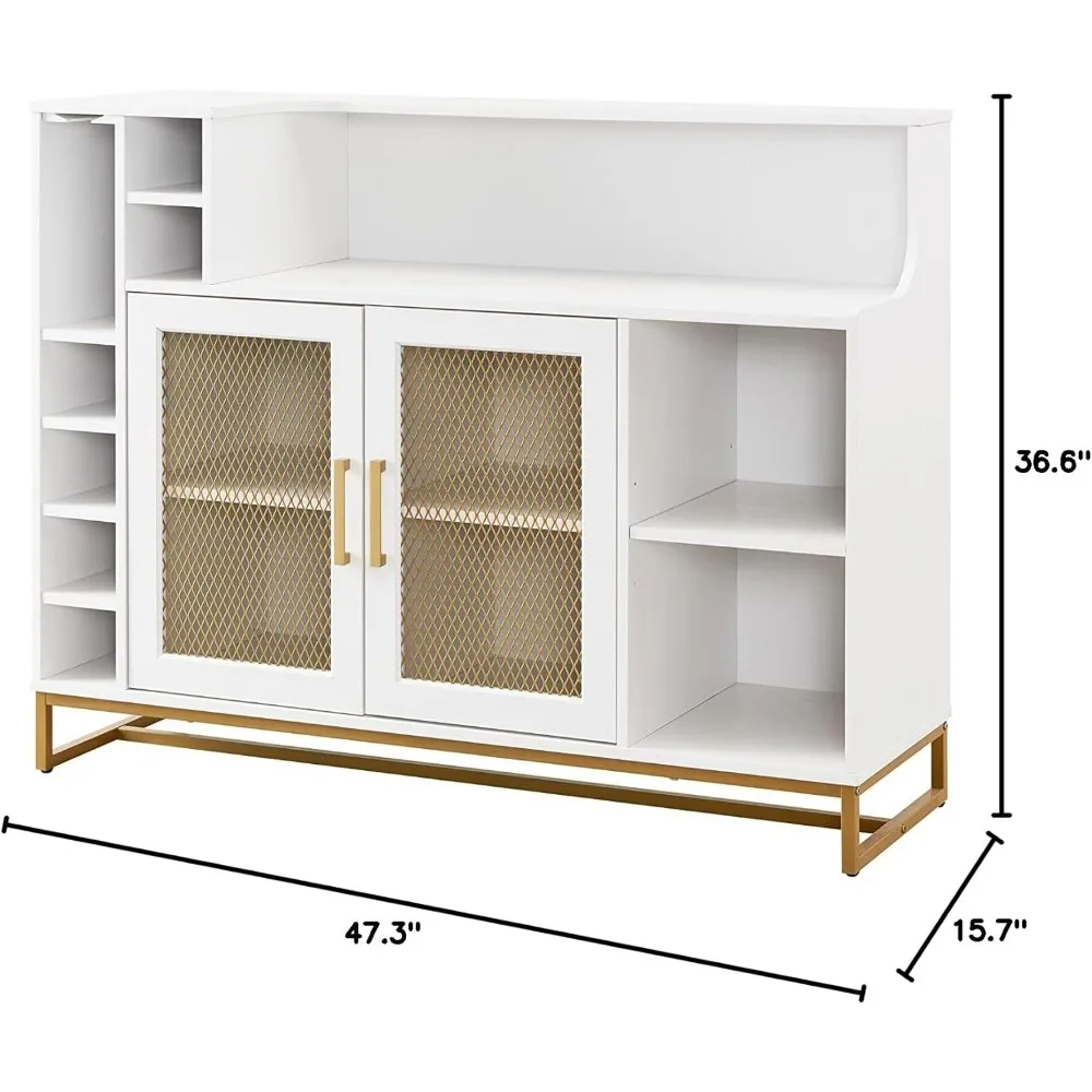 Gabinete para bar de vinos con estante para vino, muebles de bar para el hogar de 51 pulgadas para vino/iquor/alcohol, gabinete para hucha de whisky