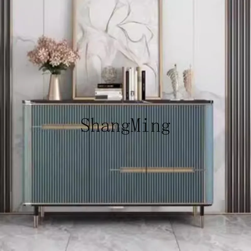 

LXY light luxury meal edge integrated wall locker minimalist solid wood grid kitchen slate decorative cabinet