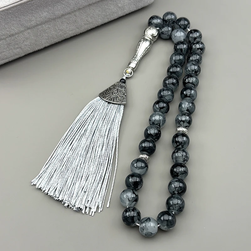 

33Pcs Glass Rosary Muslim Prayer Hand Bracelets String Tassel Pendant Islamic Middle East Uae Dubai Arab Islamic Jewelry Gifts