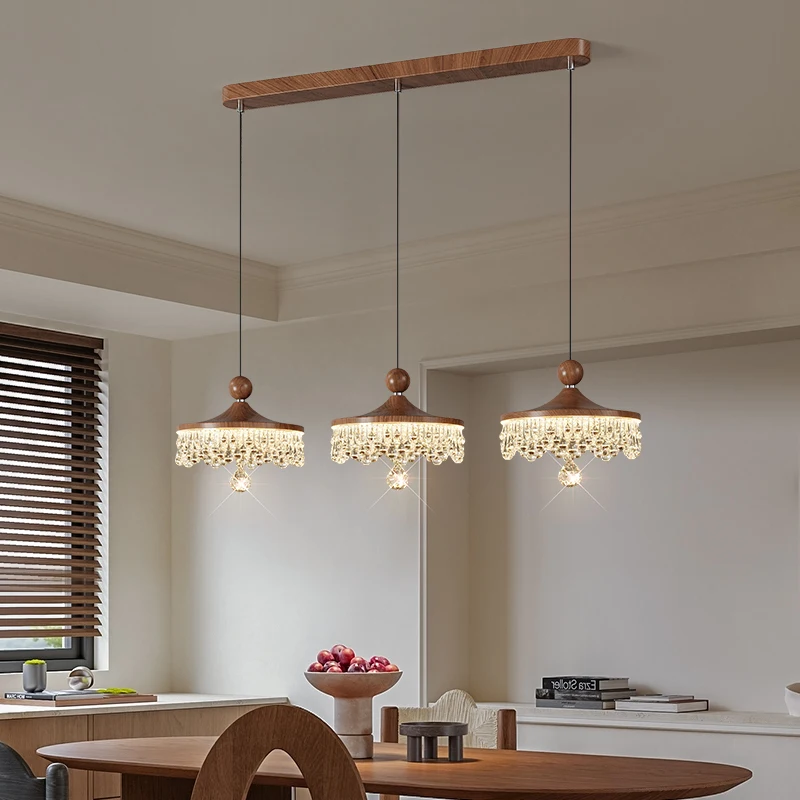 Italian Minimalist Restaurant Chandeliers Three-headed Creative Water Drop Lights Luxury High-end Indoor Eye Protection Lighting