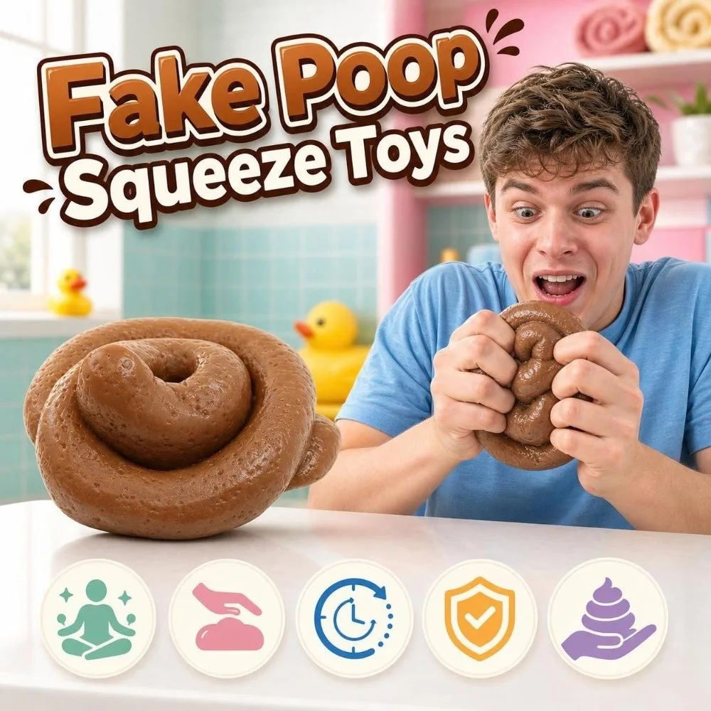Creative Fake Poop Squeeze Soft Anxiety Relief TPR Fidget Comfortable Hand Relax Realistic Shit Squishy for Adults
