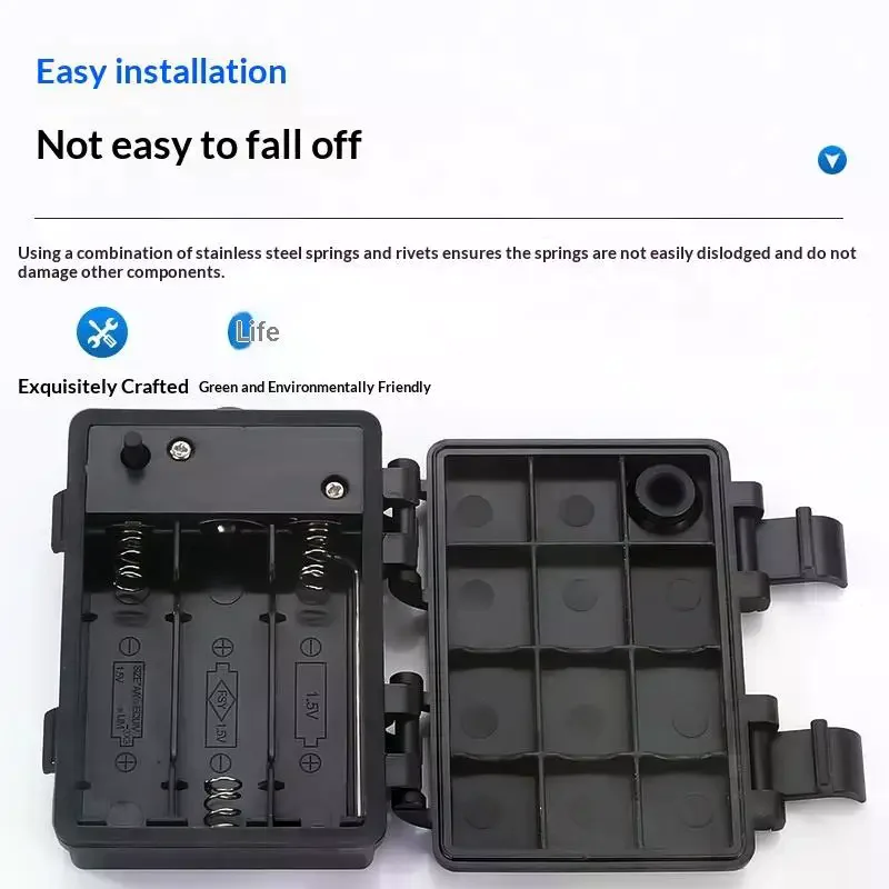

1Pcs 3 Sections AA Battery Holder 3V No.5 Waterproof And Dustproof Battery Cartridge With Timing Function