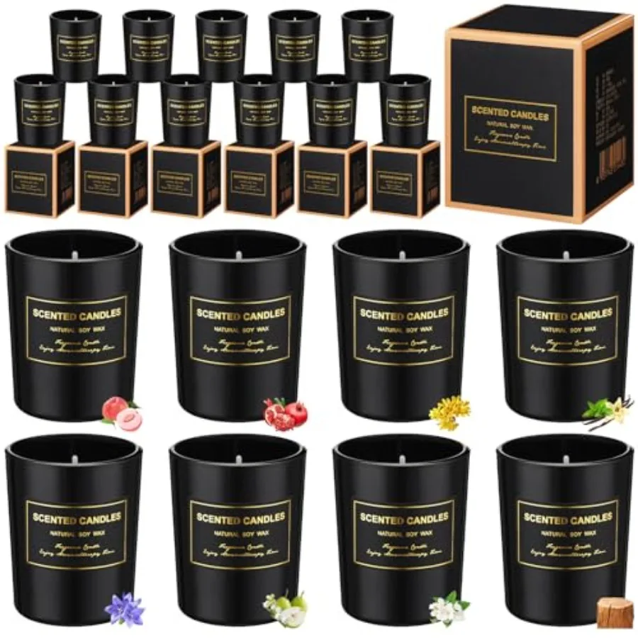 

24 Pcs Candles for Home Scented Aromatherapy Jar Candle Gift for Women Bulk 8 Long Lasting Aromatherapy Jar Soy Wax Candle Gift