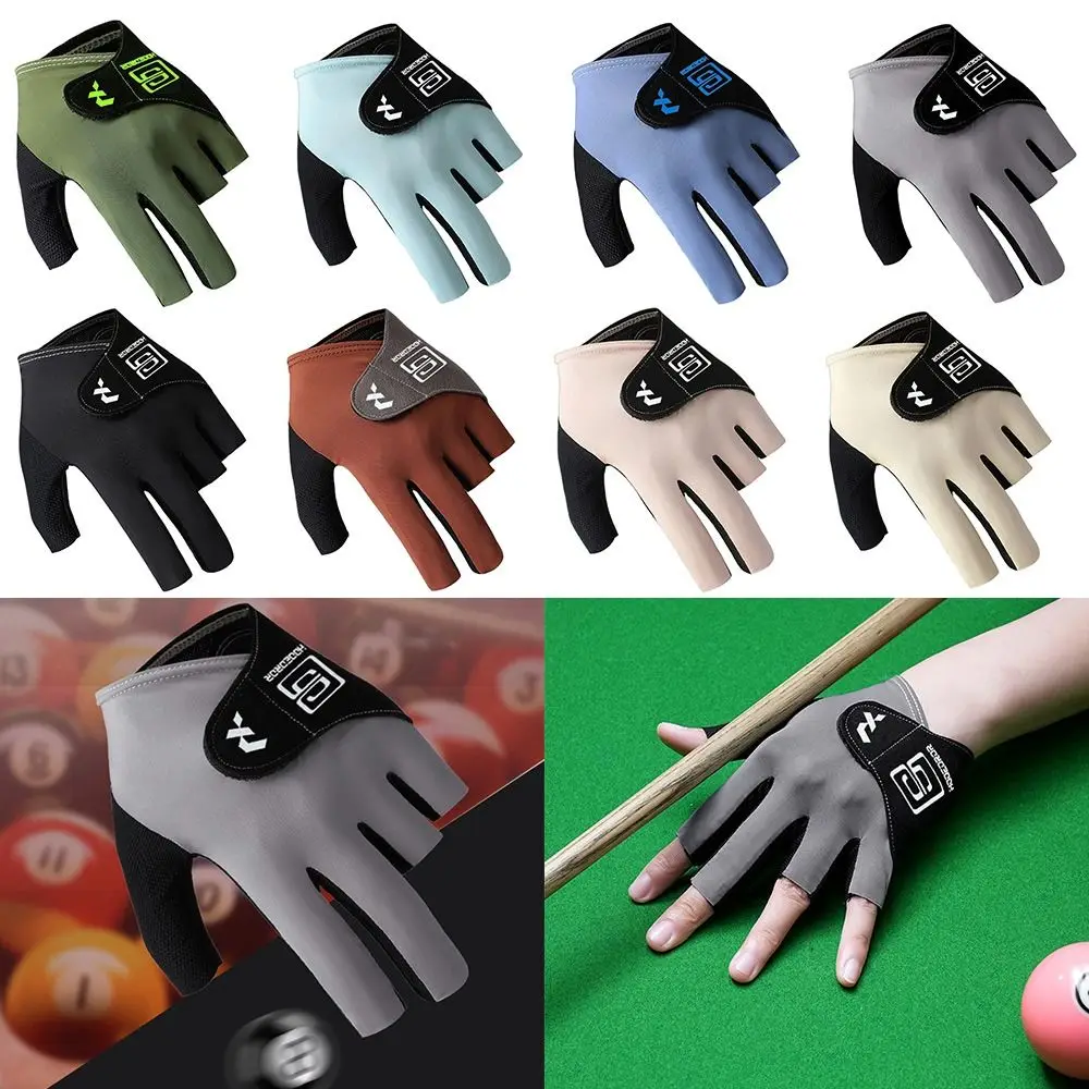 

Fashion Left Hand Billiards Glove Elastic Breathable Billiard Training Gloves Non Slip Half Fingers Glove Fitness Accessories