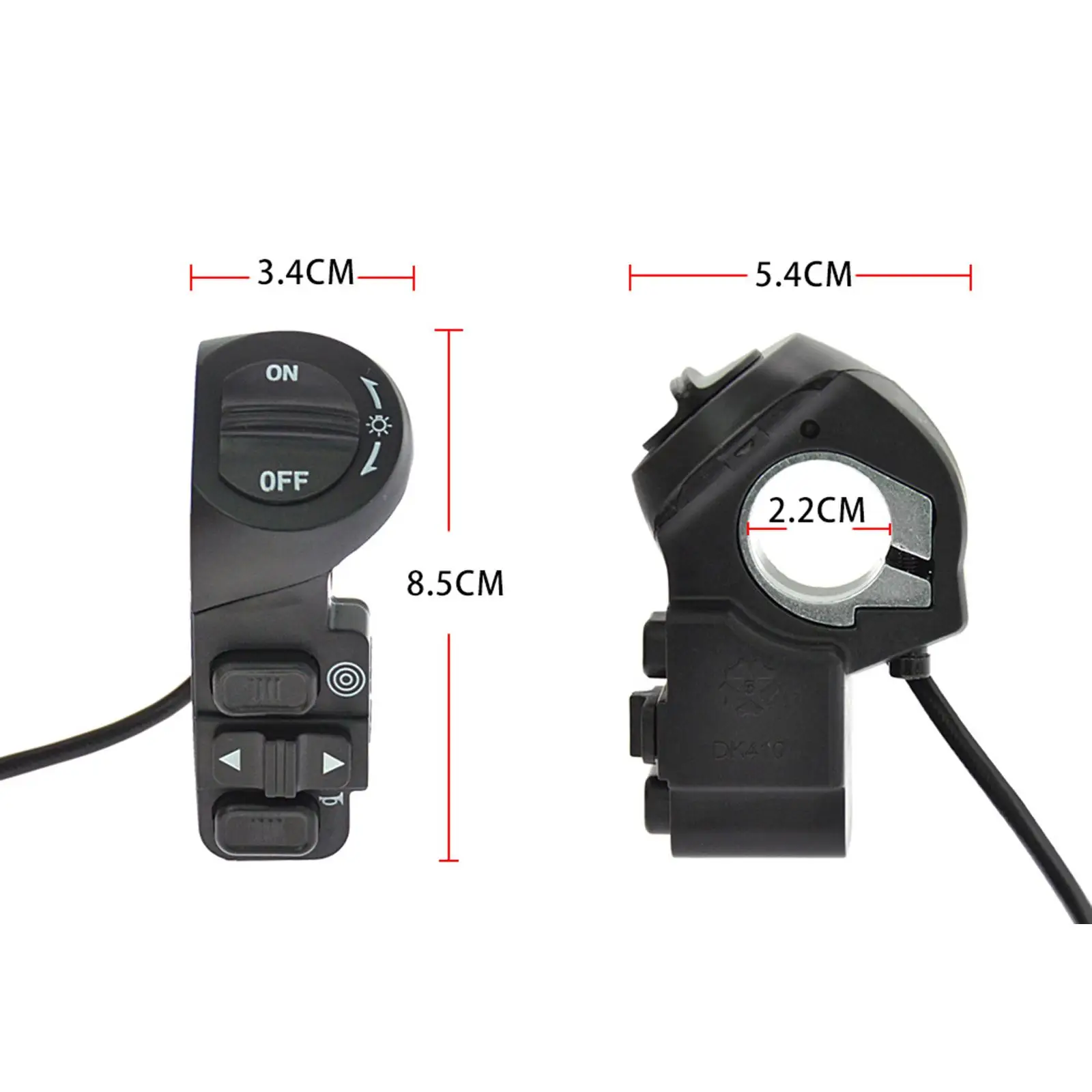 3 in 1 Bike Switch Easy Installation 3 in 1 Light Trumpet Turn Switch Durable Replacement Waterproof Accessories Trumpet Switch