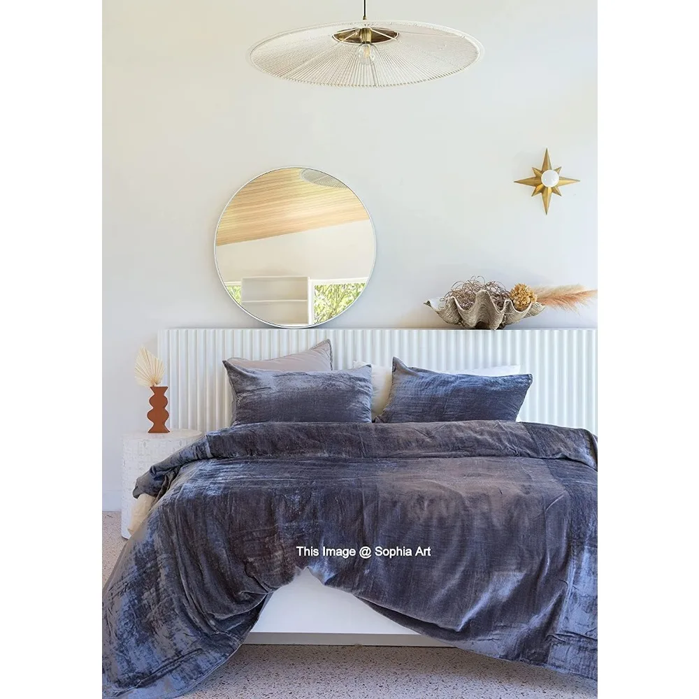 الفاخرة رايون المخملية بوهو حاف مجموعة غطاء الصلبة المتضخم الملك الحجم الفراش المعزي غطاء رمادي 120x120 #5