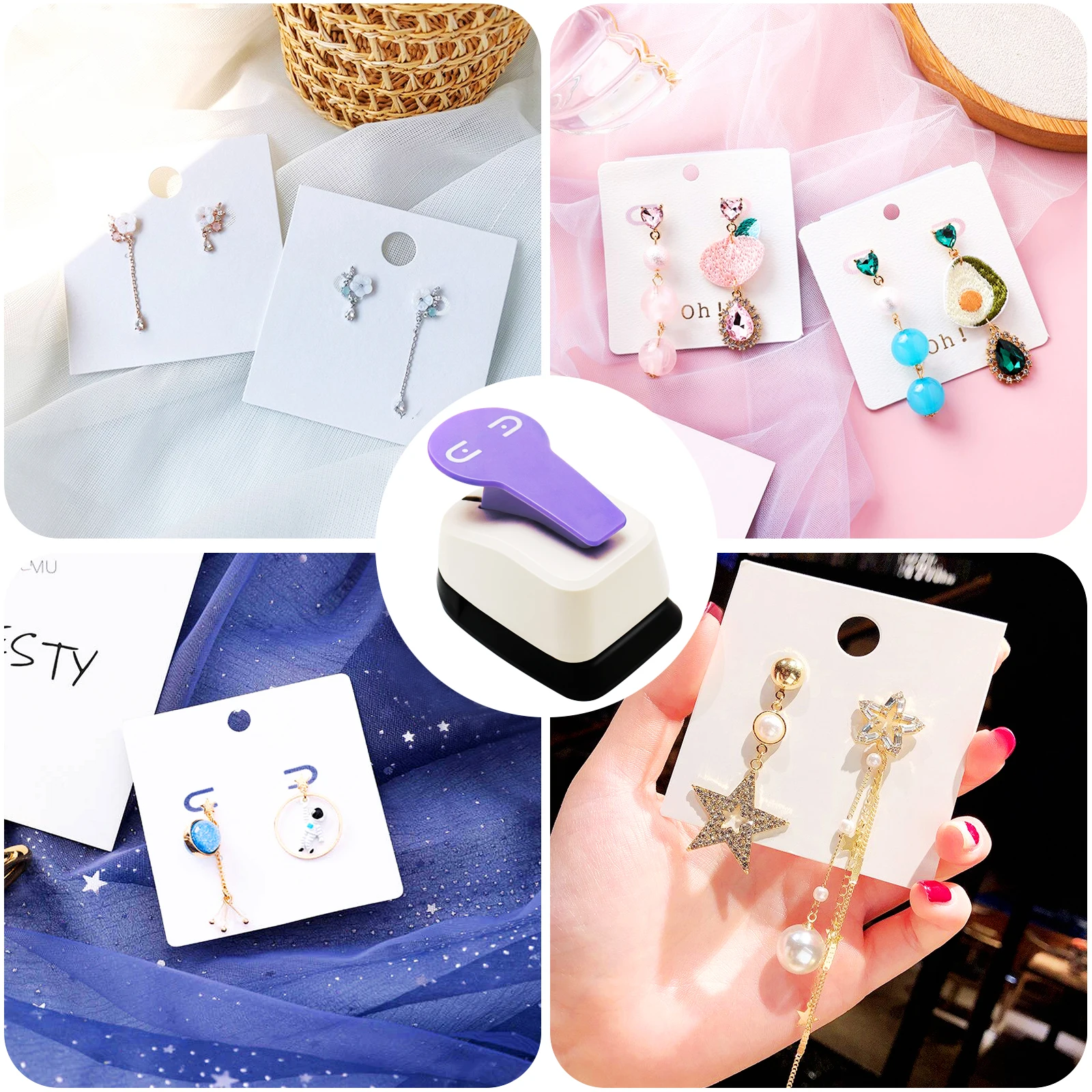 Earring Cards Display Holder Puncher Punch Card Tool for cards paper punch Jewelry card
