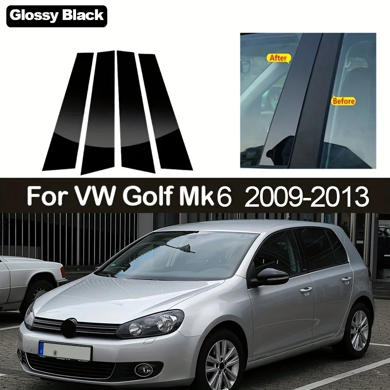 Suitable for the 6th Generation Golf for Vw Golf MK6 2009-2013 Car Window PC Trim Mirror Center Pillar Sticker