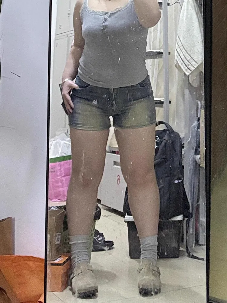 

High Waist Elastic Sweet And Spicy Shorts A-Line Pear Shape Slimming Winter 2025 High Waist Denim Shorts Women's Fashion