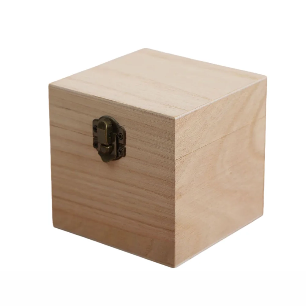 Stylish Flip-Top Wooden Box Made from Solid Paulownia for Organizing Costume Jewelry Vintage Pieces and Modern Accessories